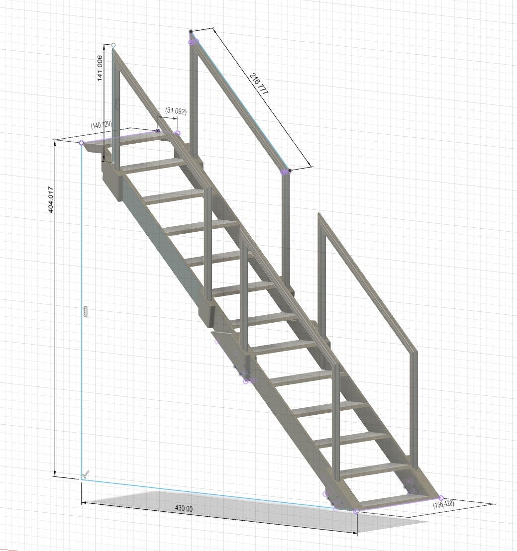 1/6 , miniature stairs, dollhouse, dollhouse stairs 5 inches (140 mm) wide please see the photos have all the dimensions in mm and inches