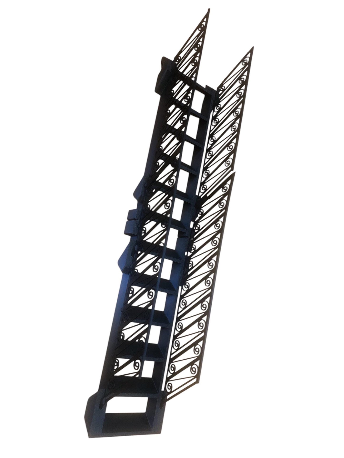 1/6 , miniature stairs, dollhouse, dollhouse stairs and double rails ( new ) 3 inches wide 11 steps