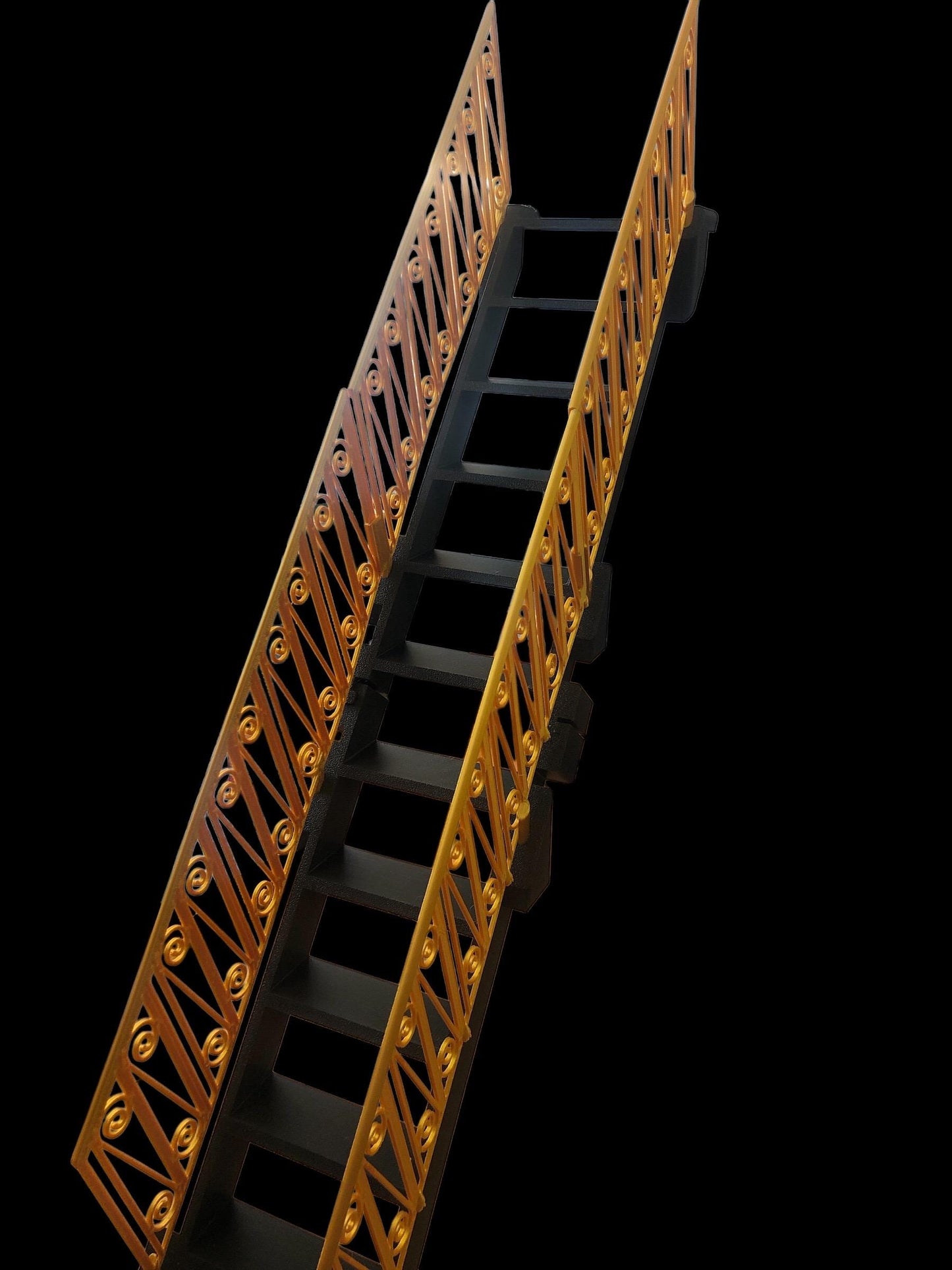 1/6 , miniature stairs, dollhouse, dollhouse stairs and double rails ( new ) 3 inches wide 11 steps